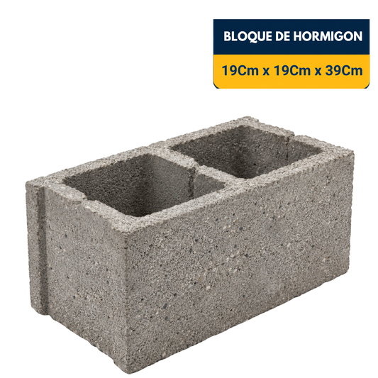 BLOQUE DE HORMIGON EN (19Cm x 19Cm x 39Cm)