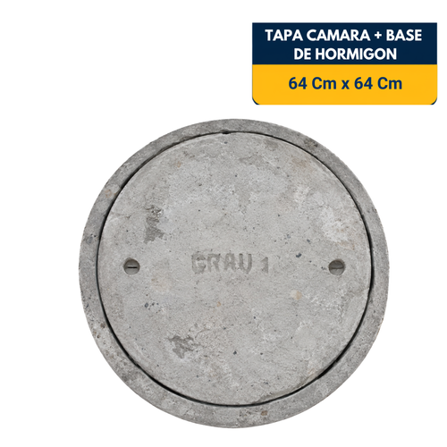 TAPA CAMARA REDONDA + BASE DE HORMIGON DE (64x64)Cm