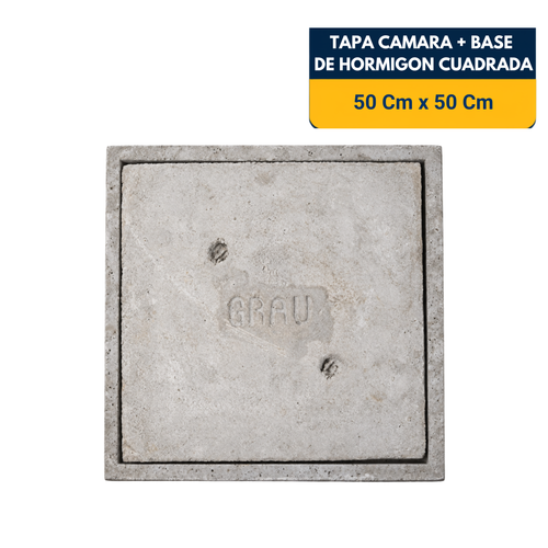 TAPA CAMARA CUADRADA + BASE DE HORMIGON DE (50x50) Cm.