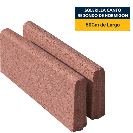 SOLERILLA DE CANTO REDONDO DE HORMINGON ROJO EN (50Cm) de largo