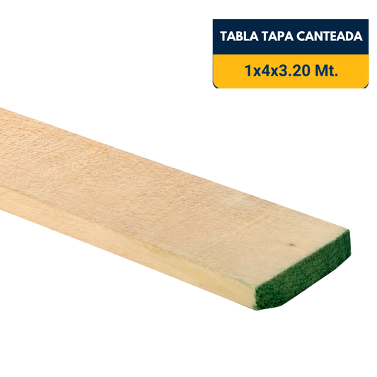 PINO VERDE TABLA TAPA CANTEADA 1x4x3.2Mt