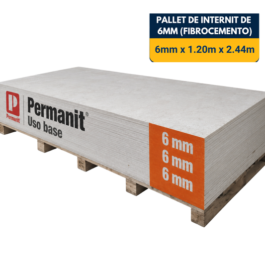 PALLET DE INTERNIT DE FIBROCEMENTO DE 6mm (60 Unidades).