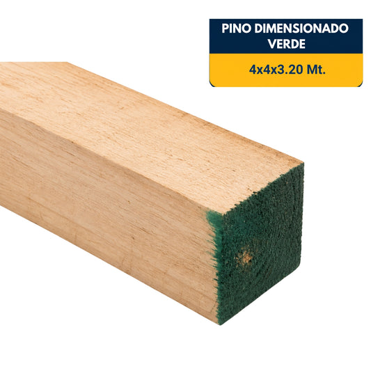 PINO DIMENSIONADO VERDE DE 4X4X3.2Mt.