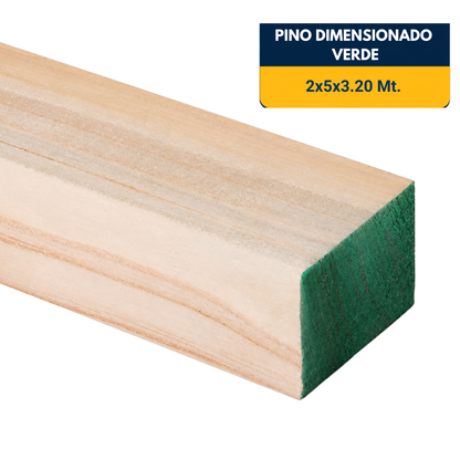 PINO DIMENSIONADO VERDE 2X5X3.2Mt.