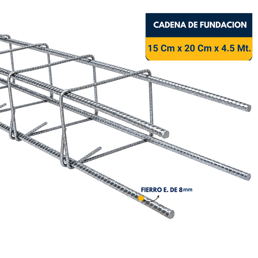 CADENA DE FUNDACION DE 15x20x4.5Mt. (Fierro E. 8mm)