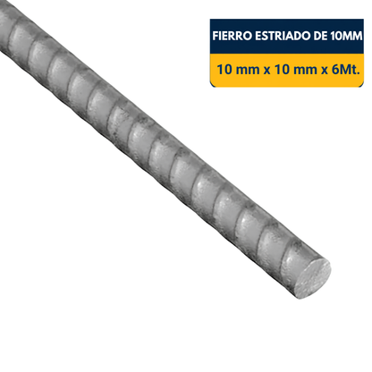 FIERRO ESTRIADO DE 10mm x 6Mt.