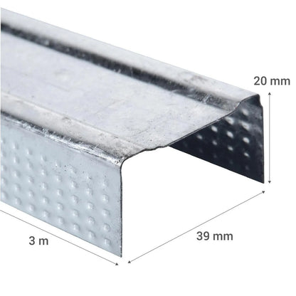 PERFIL ECONOMICO CANAL DE (39x0.5mm) EN 3Mt.