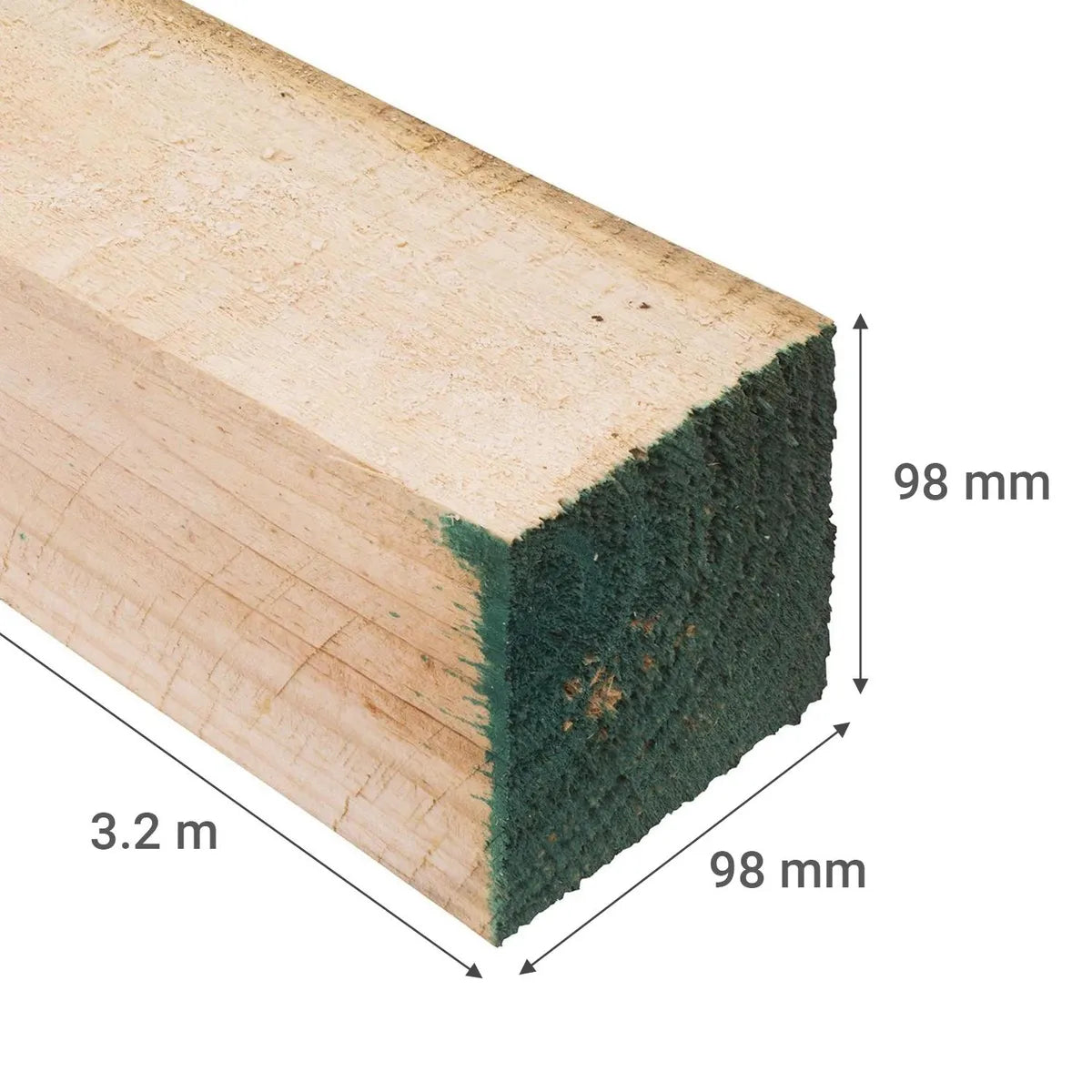 PINO DIMENSIONADO VERDE DE 4X4X3.2Mt.